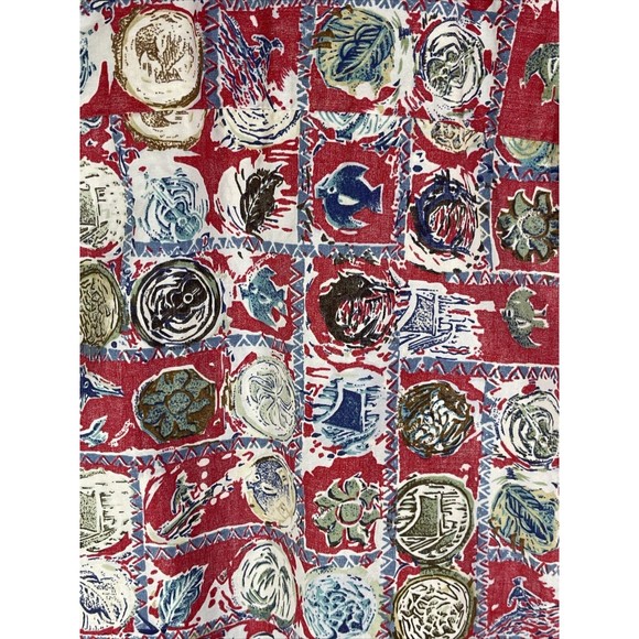 KAHALA Men’s Hawaiian 100% Cotton Shirt Reverse Print Red White Blue XL - Picture 5 of 5